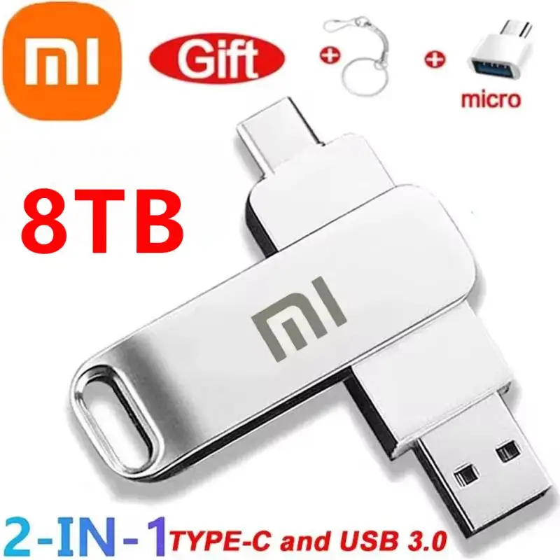 Xiaomi-unidad Flash USB 3,2 de alta capacidad, Pendrive de transferencia de alta velocidad, tarjeta de Memoria, 16TB, resistente al agua