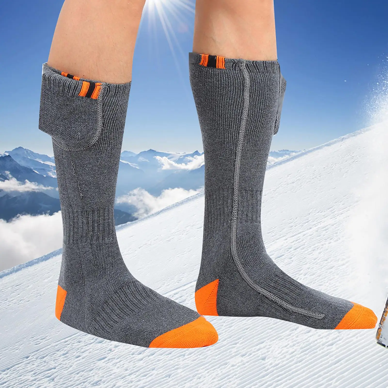 Winter Heated Socks - Washable Electric Thermal Foot Warmers | Battery-Operated, Water-Resistant Outdoor Stockings Set