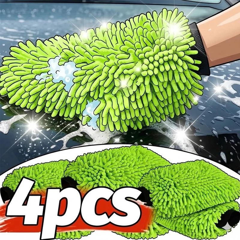 

Car Cleaning Glove Microfiber Wash Mitt High Absorbent Scratch-Free Auto Detailing Tool for Car Motorcycle Polishing Accessories