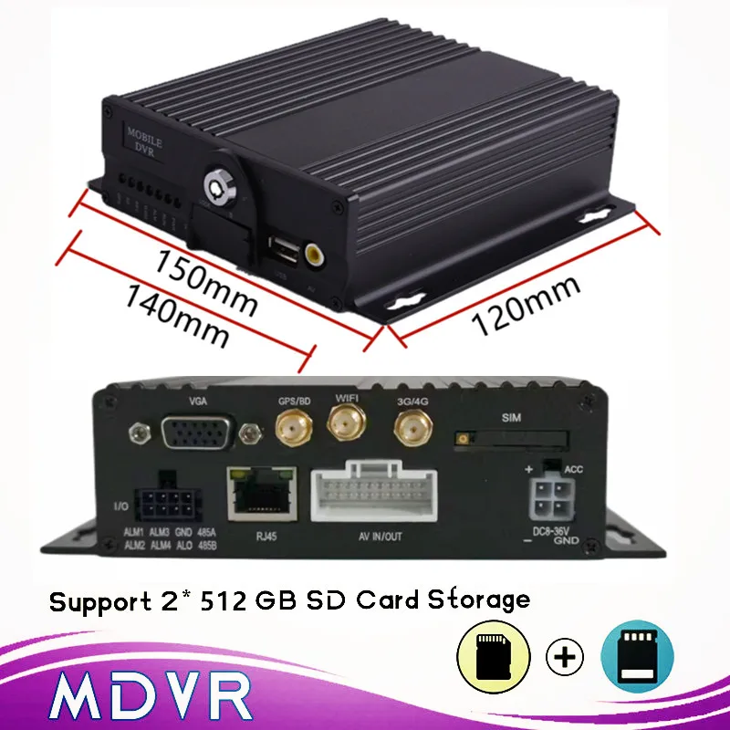 H.264 4CH AHD 1080P GPS Mobile DVR Car Bus Truck Taxi MDVR Real-Time Surveillance