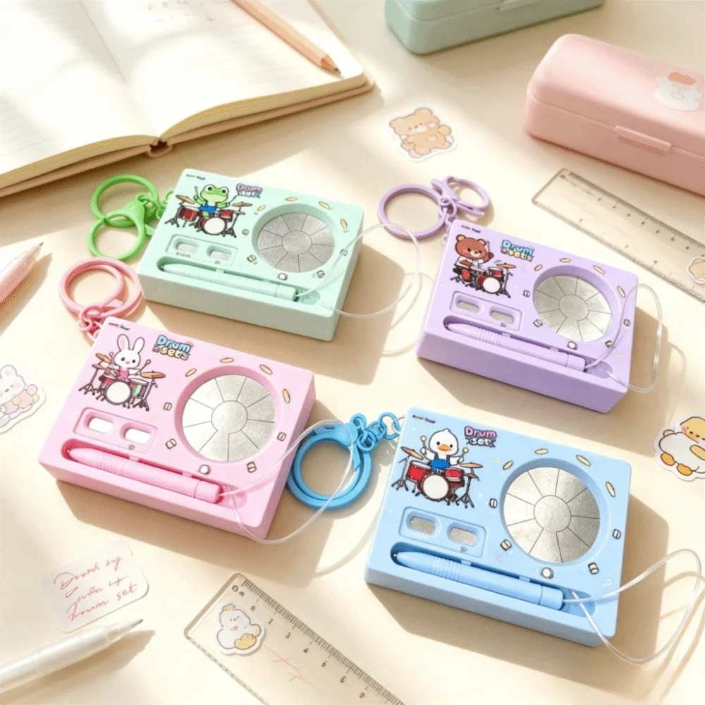 Recording Function Electronic Drum Keychain Portable Playable Electronic Piano Drum Keychain Cute Mini Size Music Keychain Small