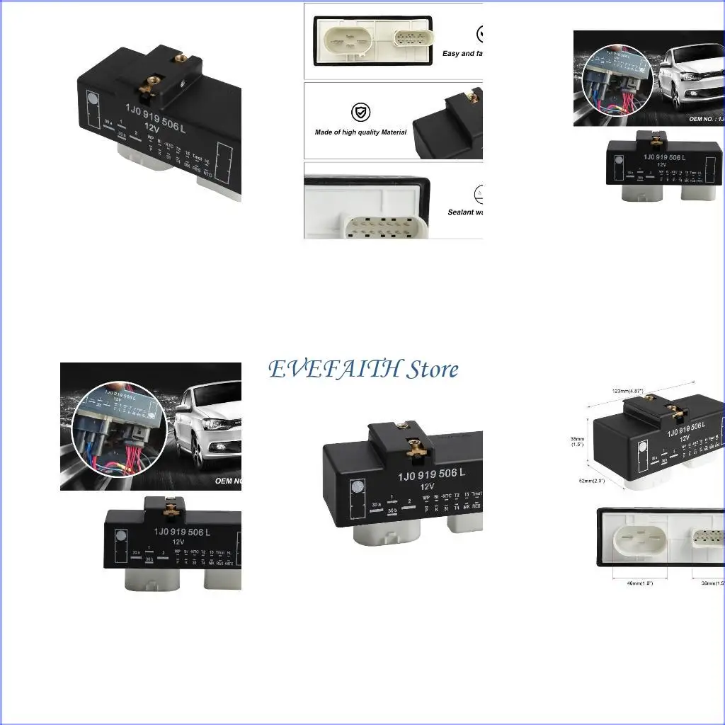 

124B Radiator Cooling Fan Computer Control Module Unit 1J0919506L for Golf 2008-2014 Automotive Engine Spare Parts