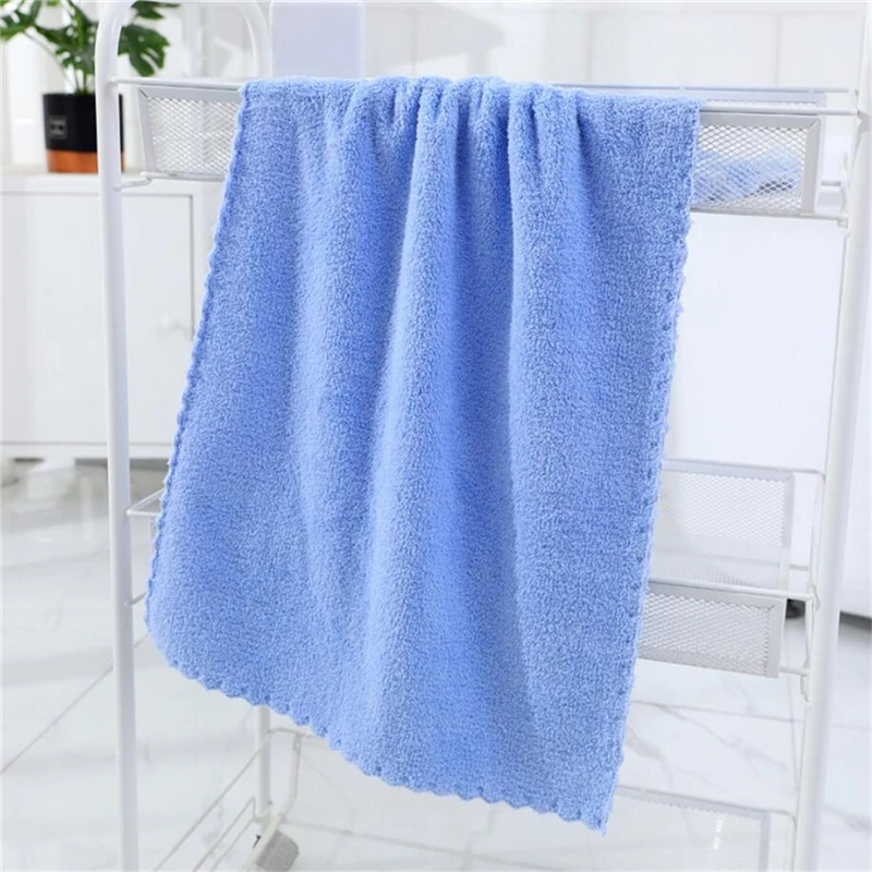 Home Textile Towel Soft Dry Hair Water Absorbent Double-sided Coral Velvet Microfiber Towel Bath Car Washing Cleaning Supplies