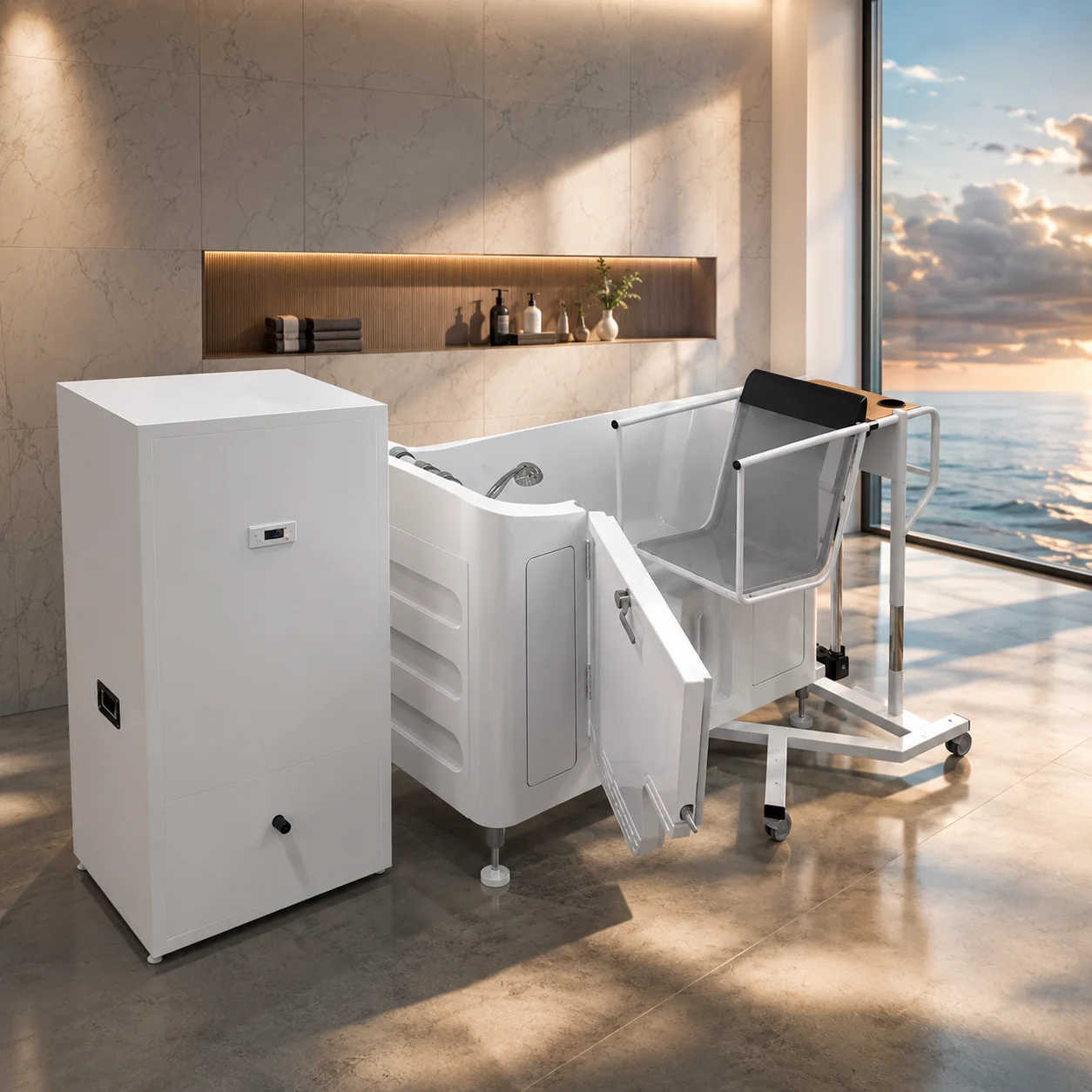 Walk-In Bathtub For Elderly Home Use Sit-and-Soak Style Barrier-Free Door Acrylic Massage Tub For Seniors Bathroom