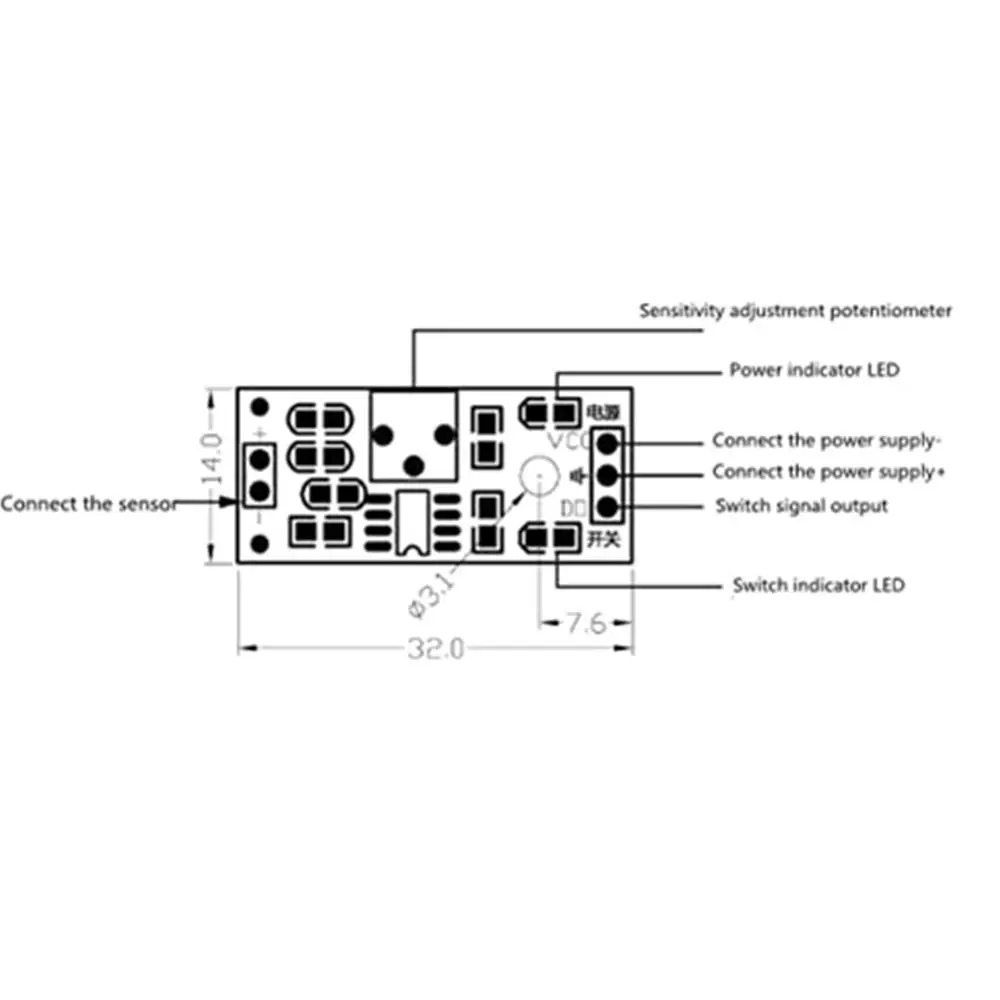 10pc 5MM LDR Photosensitive Sensor Module Light Dependent Resistor Sensor Module Digital Light Detection LM393 3 pin for Arduino