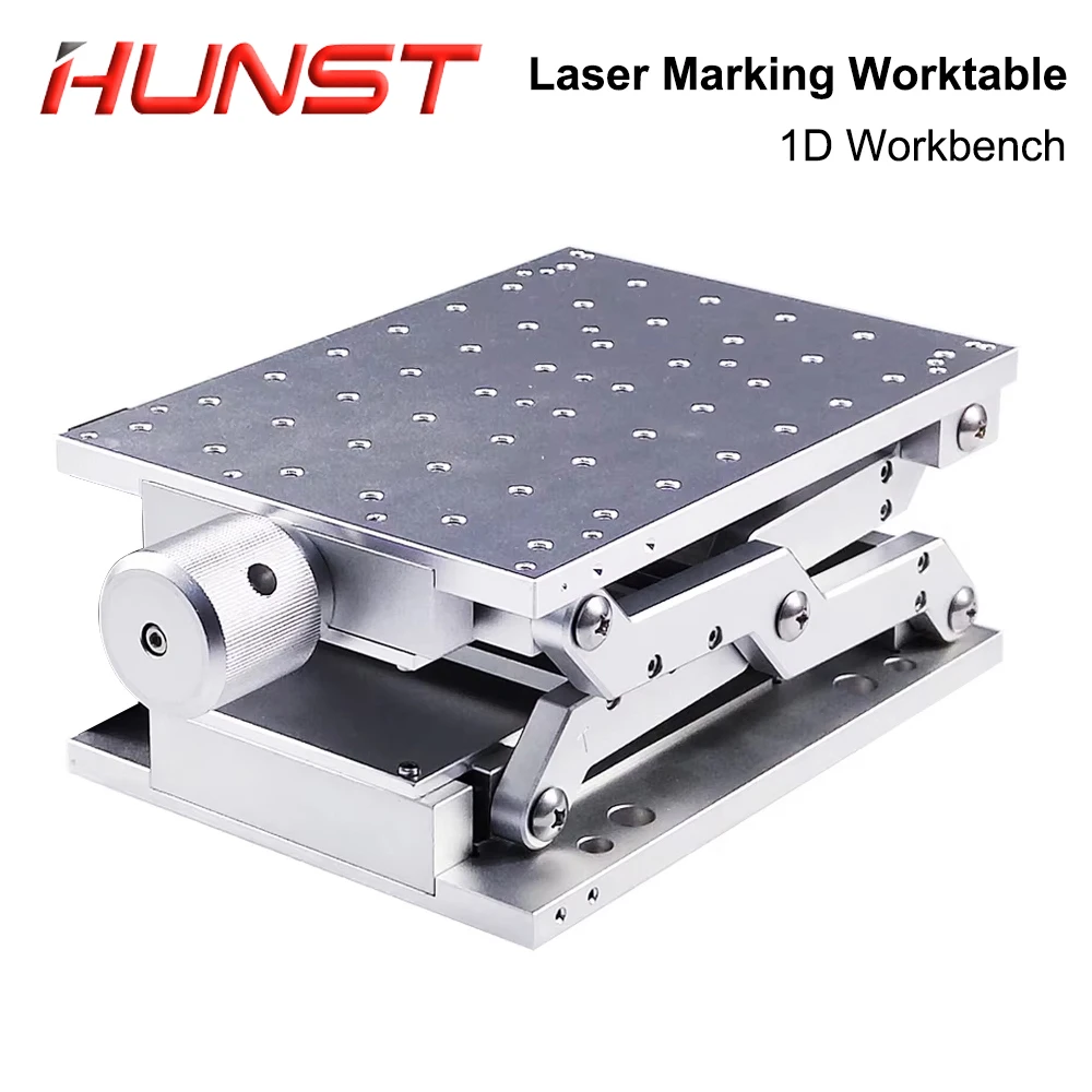 HUNST Desktop Portable Table 1D Mobile Table 210x150x85mm for Manual Lifting Platform for Laser Marking Machine