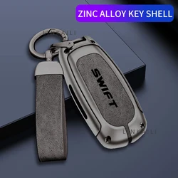 Suitable for Suzuki Swift 2014 2015 2017 car zinc alloy key case high-end genuine leather car key chain shell accessories