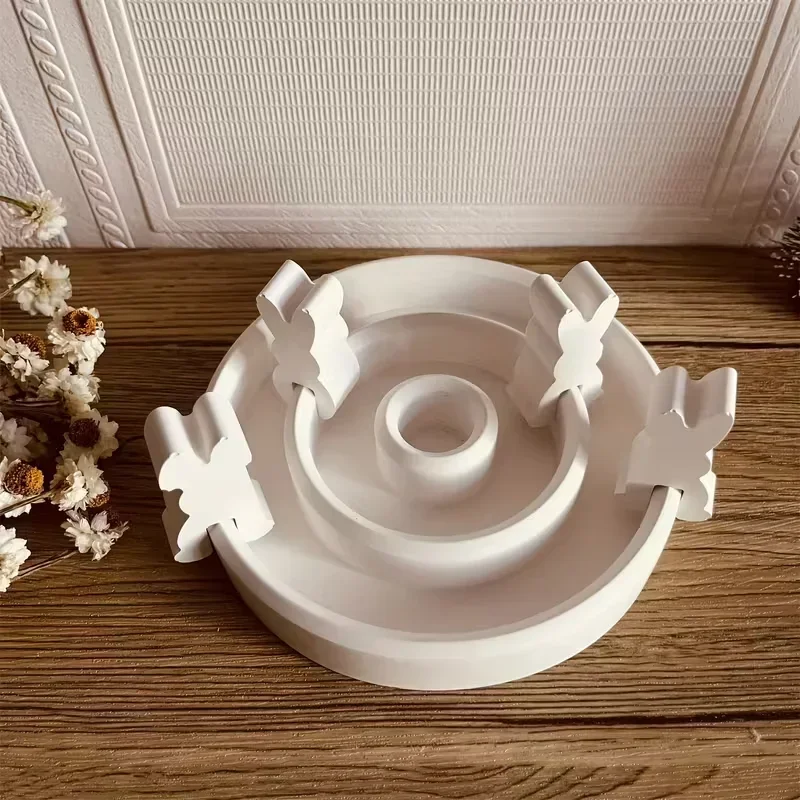 1 set di stampi in silicone a forma di coniglio, adatti per la creazione fai-da-te di figurine in resina e gesso, uova di Pasqua, per decorazioni per feste.