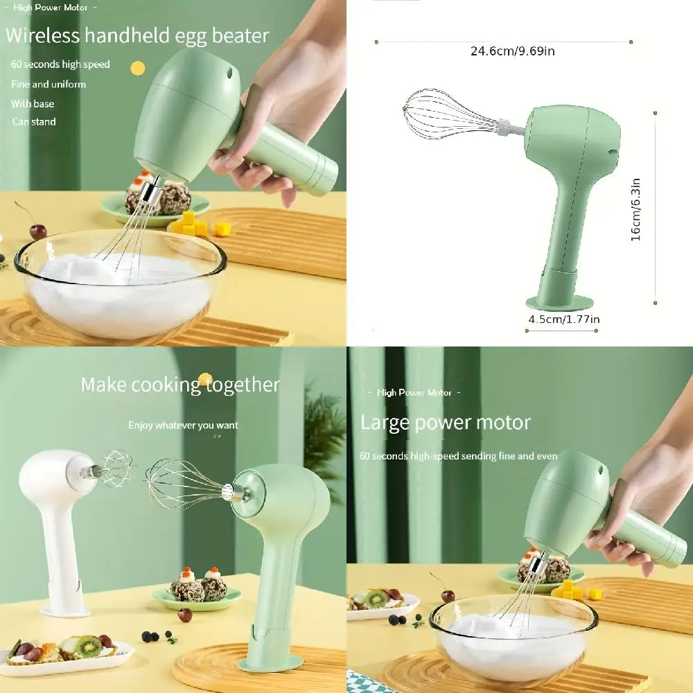 

Портативный миксер для еды — 3-скоростной автоматический венчик, венчик для взбивания теста и яиц, венчик для сливок для торта — идеально подходит для выпечки и приготовления пищи