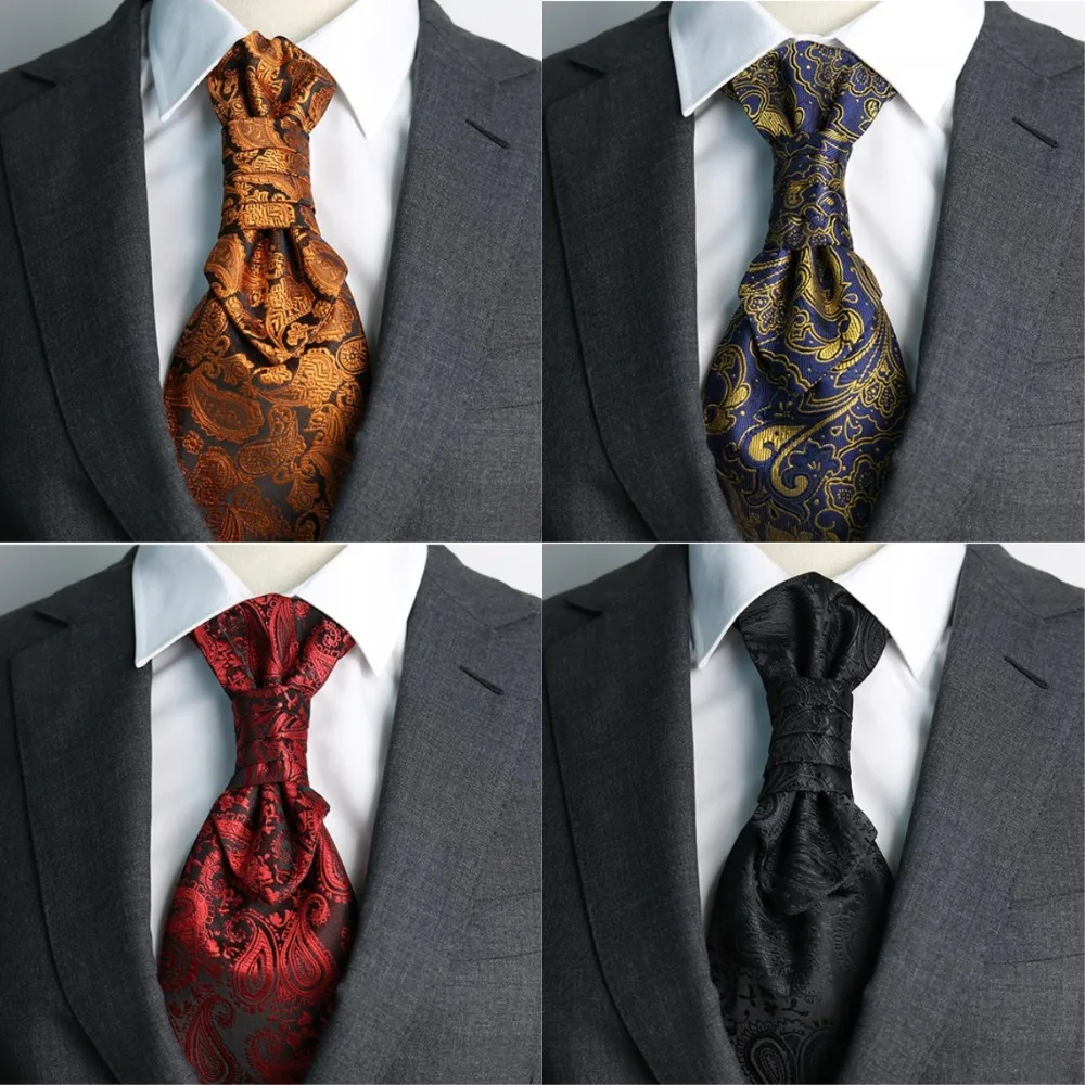 

Luxury Jacquard Floral Neck Ties Ascots Bowknot Groom Neck Wear Collar Accessories Wedding Necktie Gentleman Office