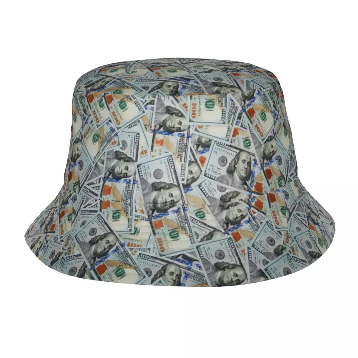 Fashion US Dollars Pattern Bucket Hats Men Women Money Outdoor Sun Summer Fisherman Cap