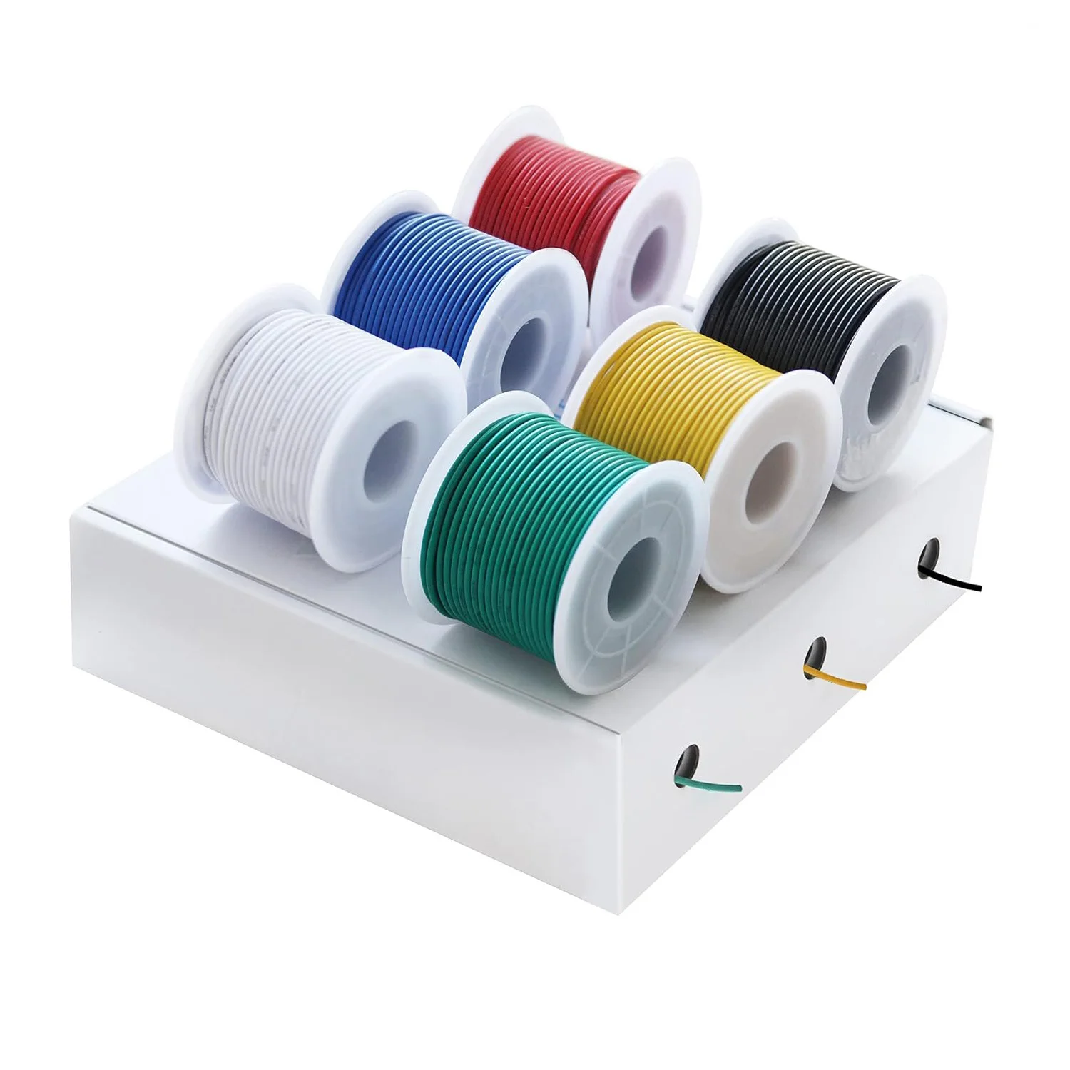 6 Spools Silicone Stranded Electrical Wire 12-13-14-16-17-18-20-22-24-26-28-30 AWG Flexible Soft Tinned Copper Hookup Wire Kit