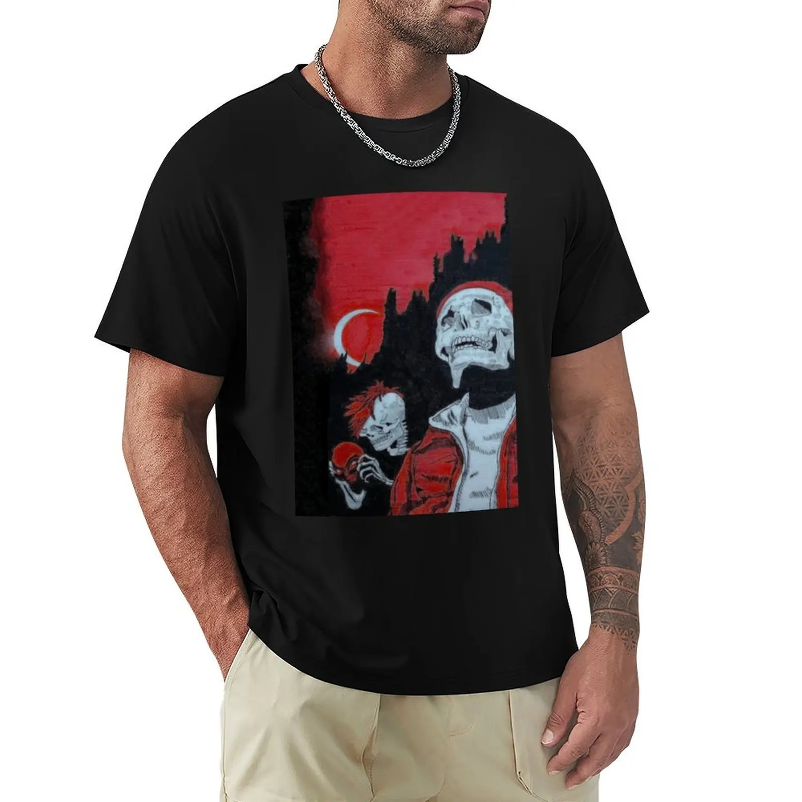 

skeleton dark art T-Shirt Thanksgiving Day Tee Top