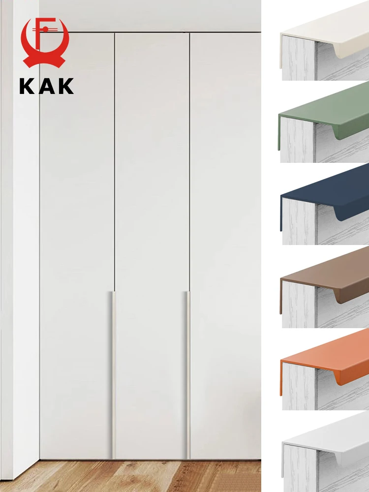 KAK-Poignées de porte cachées colorées, meubles longs, quincaillerie, armoire, panneau Chi, Morandi, cuisine