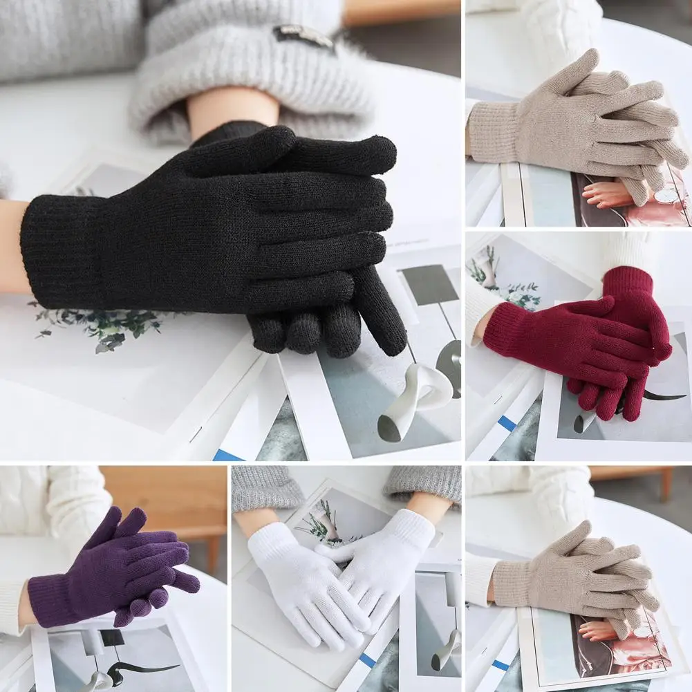 

Зимние вязаные перчатки для женщин. Зимние утепленные теплые вязаные перчатки для женщин. Утолщенные теплые велосипедные перчатки для бега.