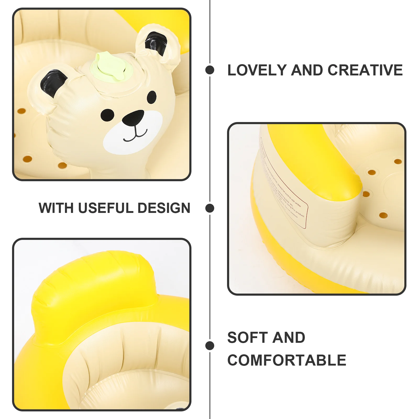 Sofá inflable para niños, silla de bebé para sentarse, taburete de baño, asiento de soporte trasero, Pvc para niños pequeños