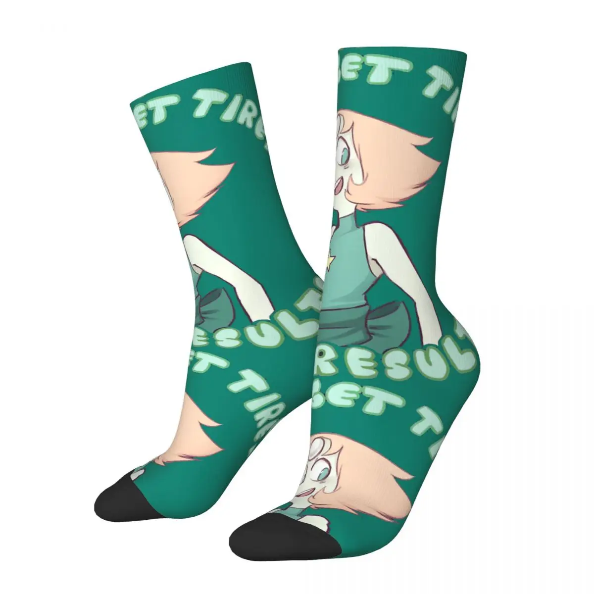 Hip Hop I Get Results Crazy Men's compression Socks Unisex Steven Universe Garnet Pearl Steven Amethyst Animation Crew Sock