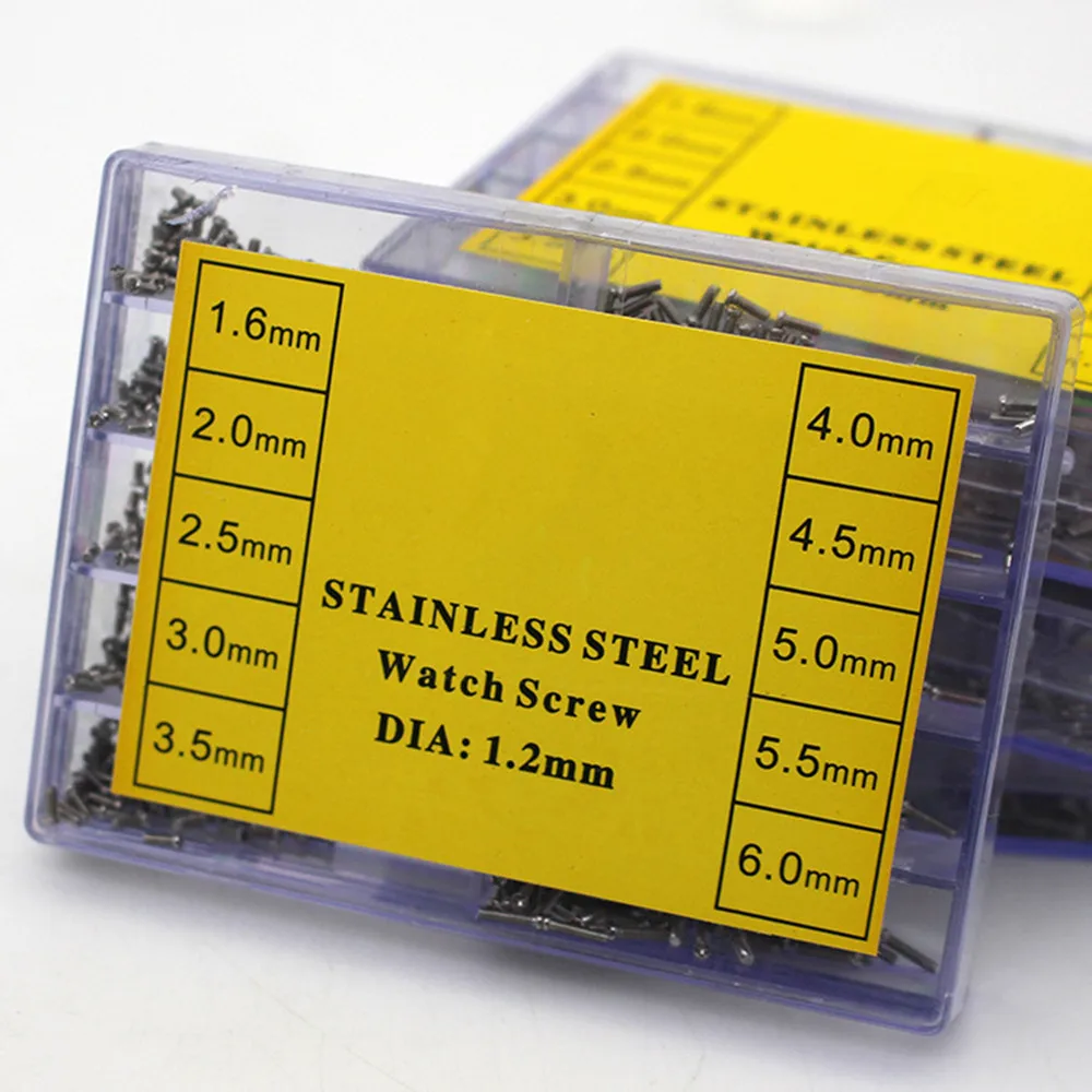 600 قطعة/صندوق 10 أحجام المسمار 1.6 مللي متر-6 مللي متر مكافحة الصدأ الصلب ساعة مسامير ل ساعة إصلاح النظارات مجوهرات تشكيلة أدوات عدة #5