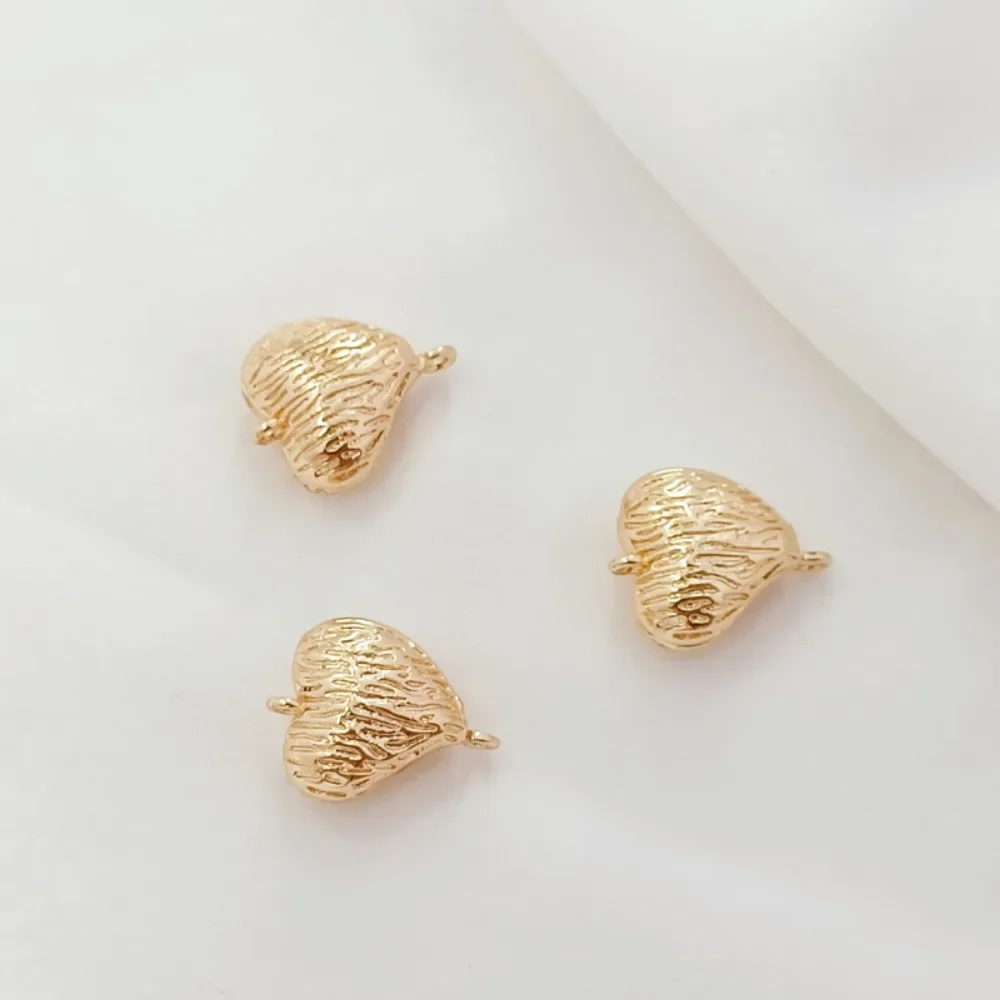 14K Gold-plated Brushed Heart Magnet Clasp, Heart-shaped End Clasp for Handmade DIY Bracelet & Necklace view 4