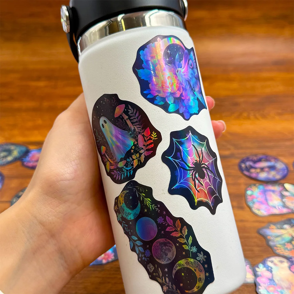 10/30/50 قطعة الليزر الحيوان الزهور ملصقات الجمالية الكرتون الإبداعية ملصق للأطفال لعبة زجاجة ماء حقيبة الهاتف سيارة الشارات