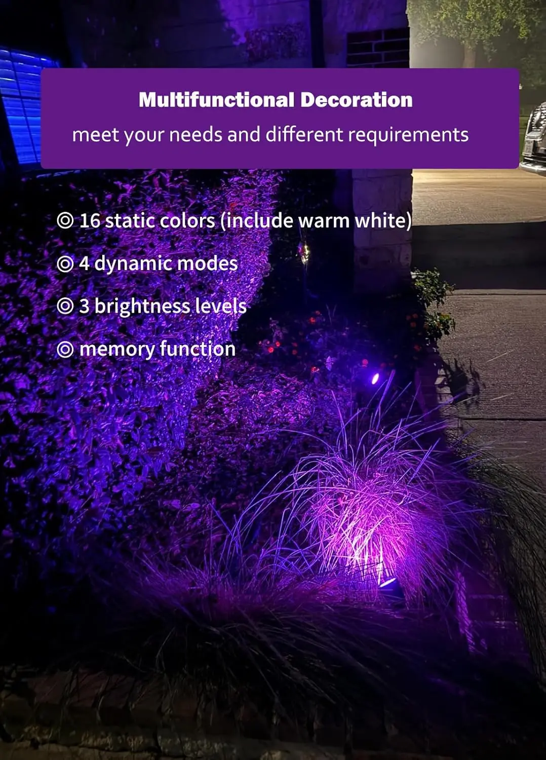 أضواء كاشفة RGBW خارجية مع جهاز تحكم عن بعد، طقم إضاءة المناظر الطبيعية بجهد منخفض 6 وات، مقاومة للماء IP65 للحديقة، 4 عبوات