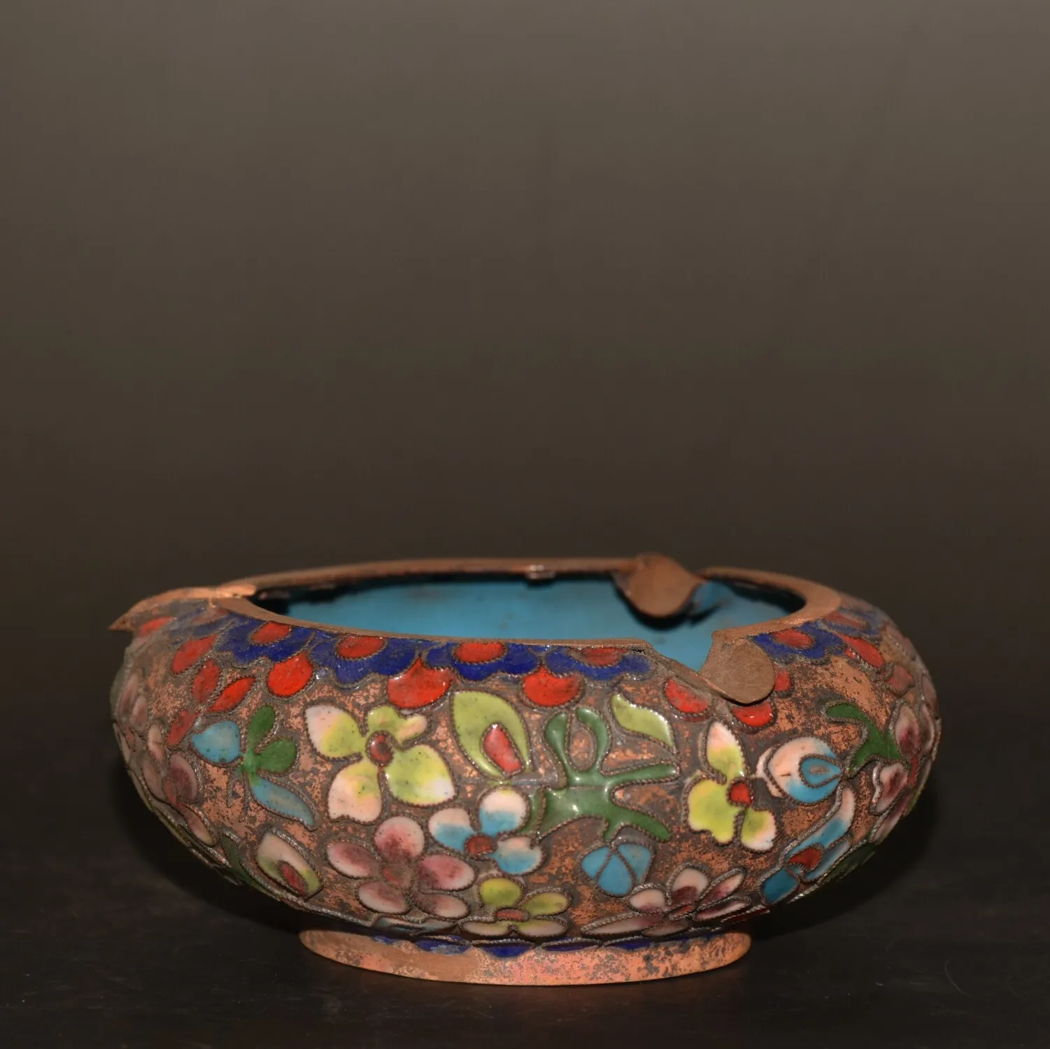 Collection of Purple Copper Tire Cloisonn Filigree Bowl Pen Wash Ornaments