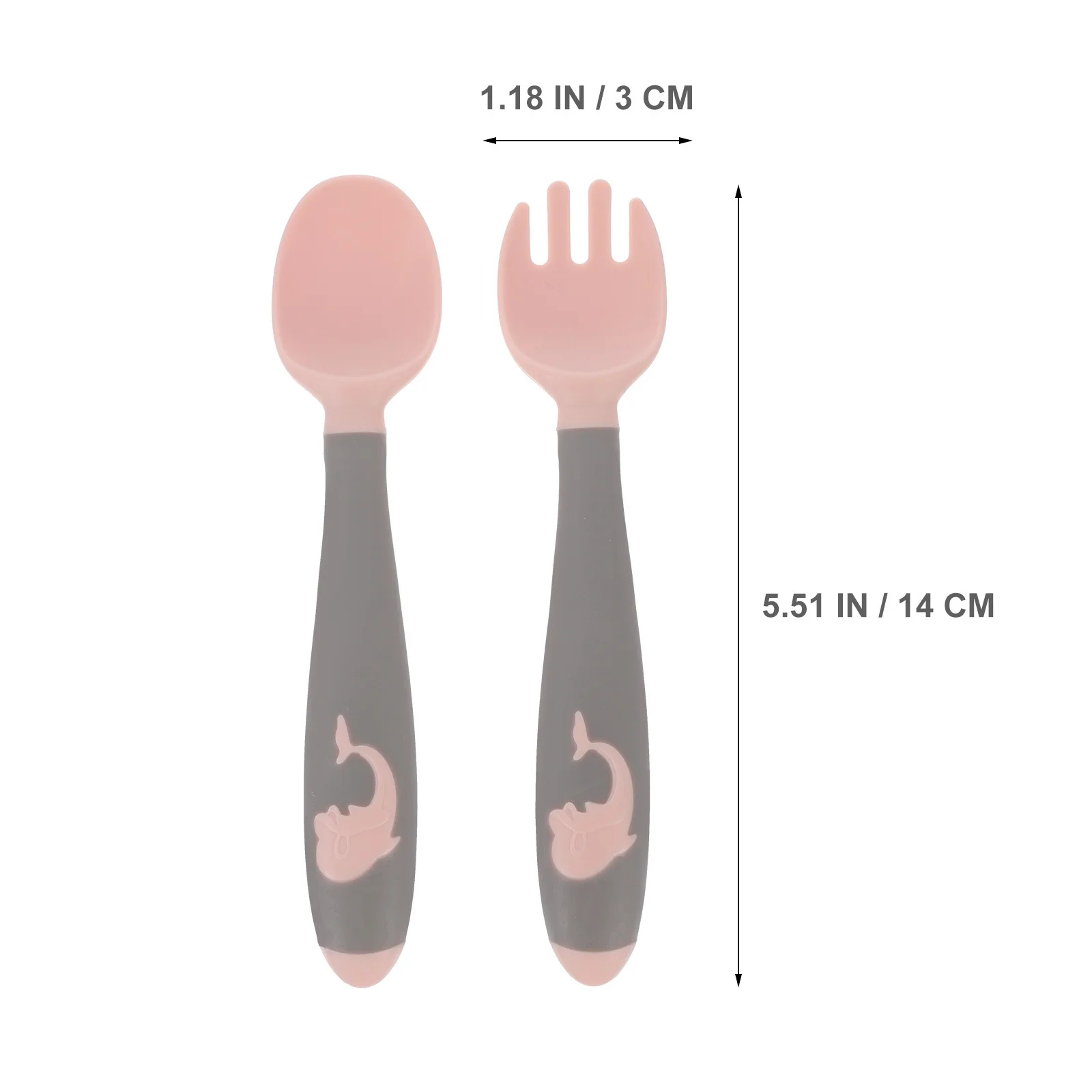 

1Set Baby Utensils Fork Spoon Kit Flexible Handle Non Slip Design Practical Durable High Temperature Resistant Best New Parent