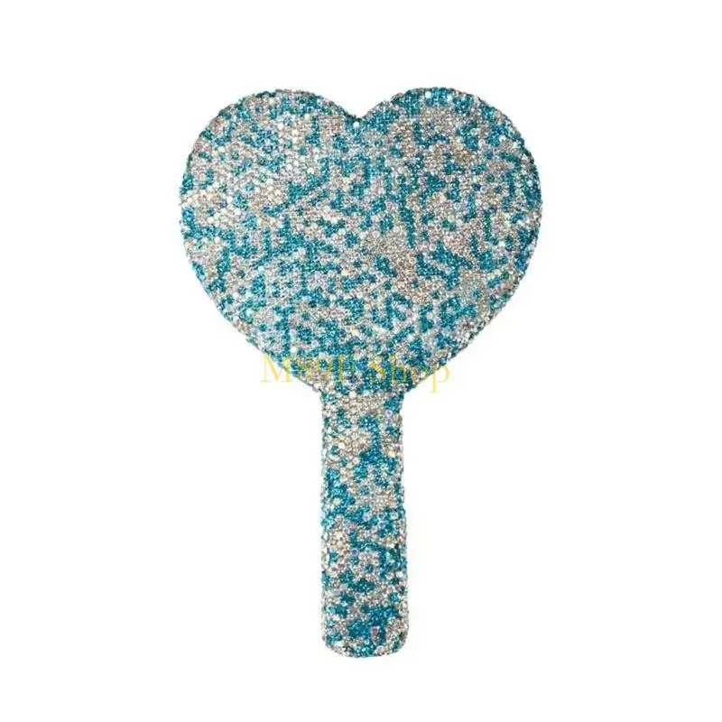 M89f Mirror mano, Rhinestones espumosos Mirror Cosmética Mirador tocador Portable Madre Mirror Handheld Plain Mirror