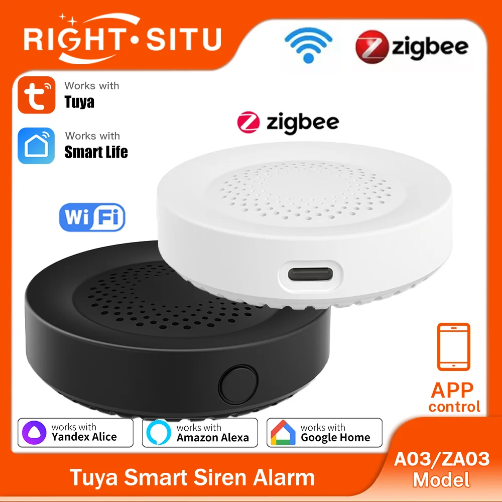 Tuya Zigbee – sirène intelligente WiFi, alarme, haut-parleur 100db, pour la sécurité de la maison intelligente, fonctionne avec SmartLife Alexa Yandex
