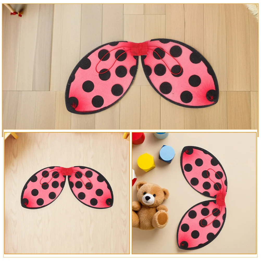 2-delige lieveheersbeestje vleugels voor peuter meisjes Halloween insect kostuum accessoire Fairy Wing Prop Dress Up Party Kids Cosplay Outfit