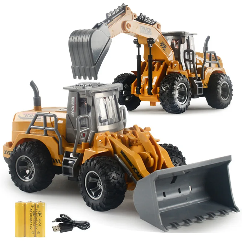 

Children's Toy Rc Excavator USB Charging Wireless Remote Control Bulldozer Model Home Construction Project Vehicle Boy Toy