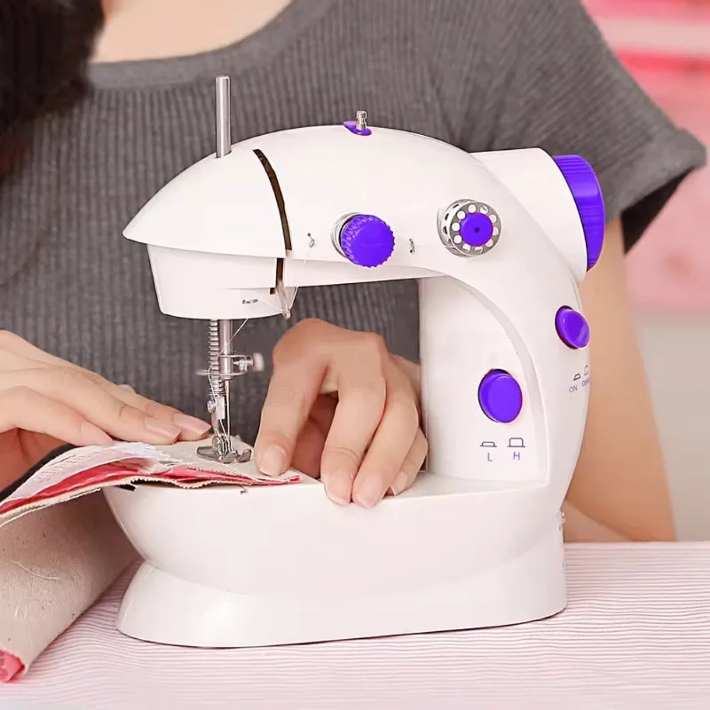 Machine Electric Overseam Silk Wool Leather Mini Portable Sewing Machine