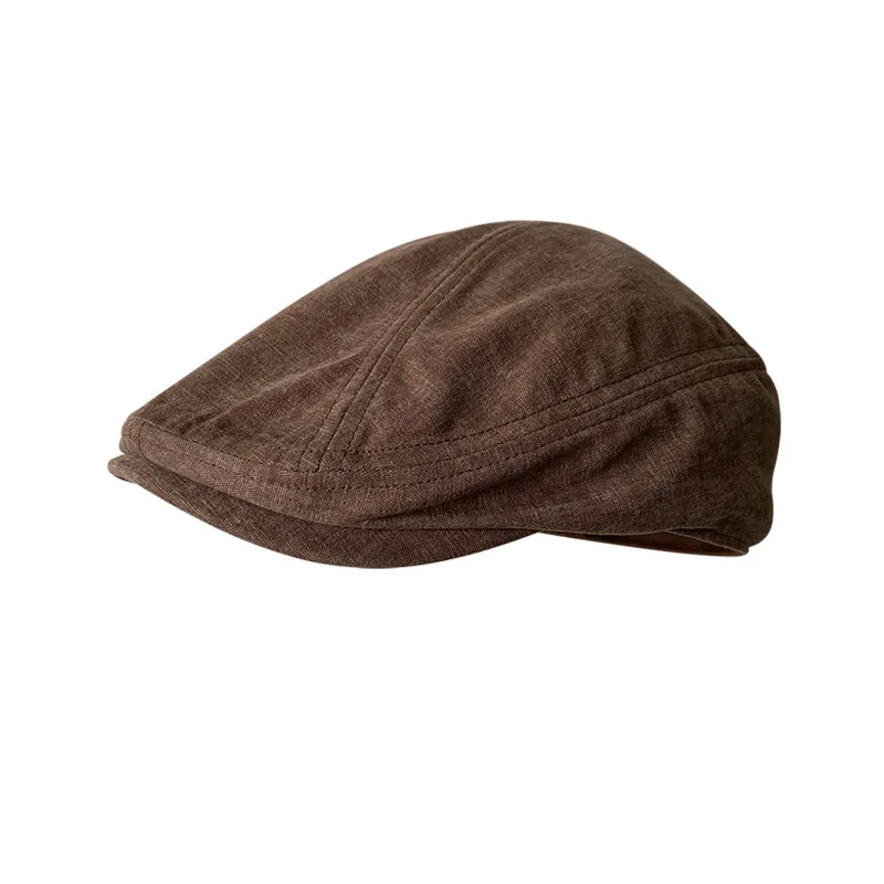 Unisex High Quality Solid Coffee Short Brim Newsboy Cap Korean Fashion Casual Hat EU