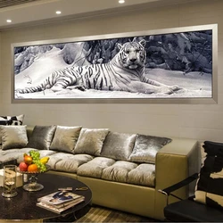 Pittura diamante 5D di grandi dimensioni tigre in bianco e nero ricamo diamante fai da te immagine di arte animale per soggiorno Cuadros Decor