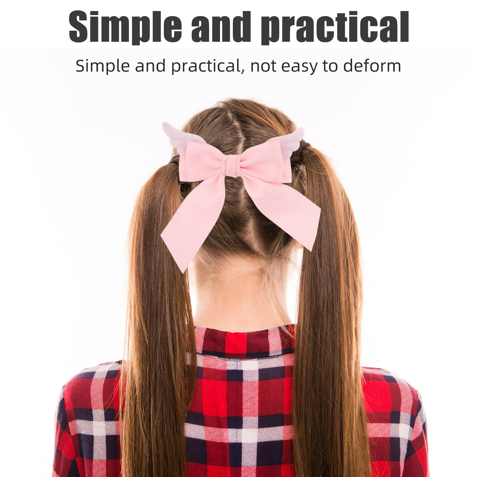 

4Pcs Lolita Bow Hair Clips Adorable Winged Bowknots Non-Slip Hair Barrettes for Kids Toddlers Teens Daily Wear Handmade Style