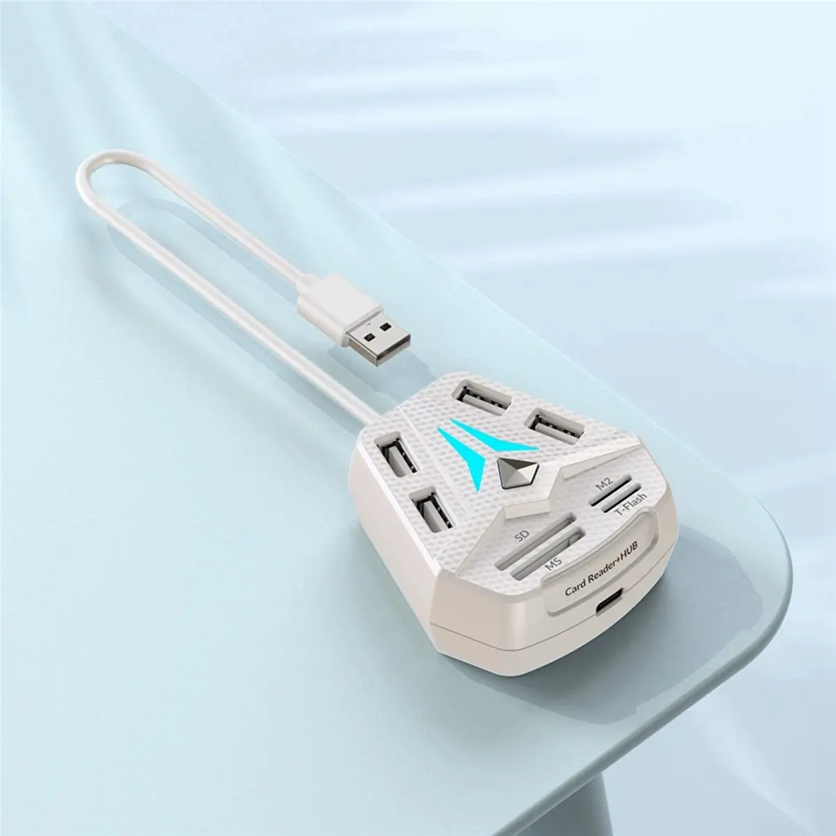 Sells well 4 Ports USB 2.0 HUB Type C Docking Station 5Gbps High Speed Transmission Splitter Adapter for Laptop Hard Drive White