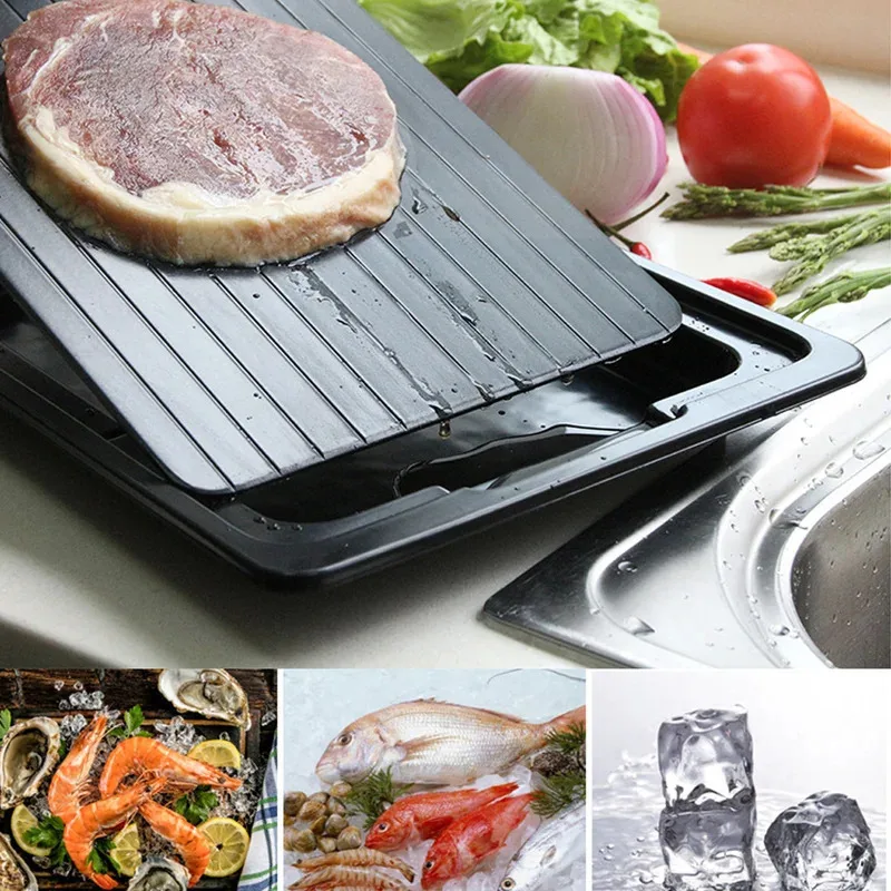 صينية ذوبان سريعة بقفل نضارة - طبق ذوبان اللحوم والفواكه، أداة مطبخ للحفاظ على الملمس #3