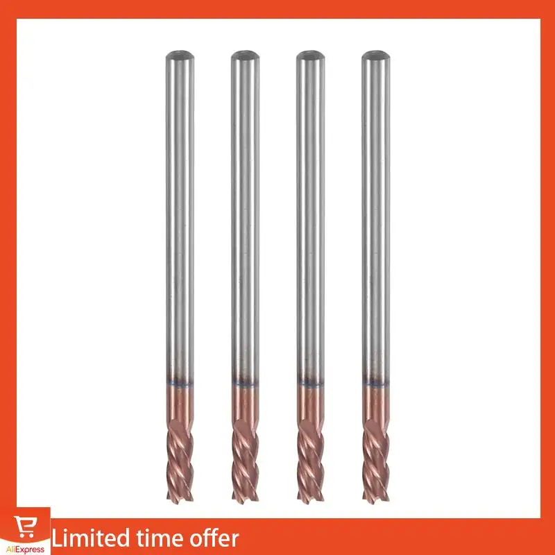 Fresh 5PCS 3Mm Solid Carbide Endmills Endmill D3X8XD4X50L 4Flute Side Milling Slotting Profiling Face Mill Standard Length