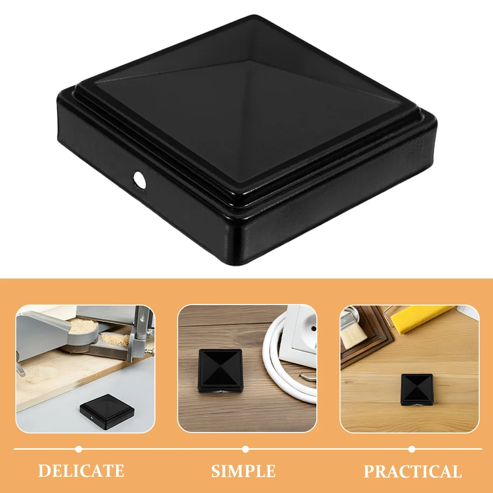 6Pcs Aluminum Square Post Caps Metal Fence Covers Pressure Fit Decorative Post Topper Protective End Cover Metal Posts
