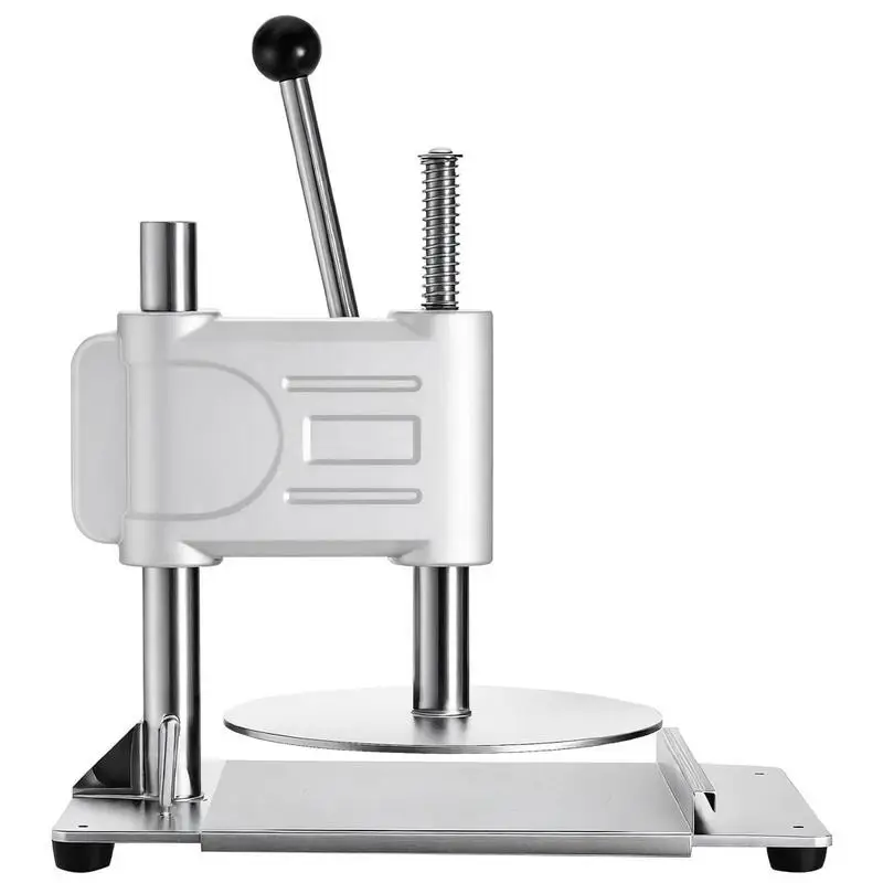 

Manual Pizza Pastry Machine 9.5 Inch For Home Kitchen Pizzeria Restaurant, Hand Press Plate Lever Handle Design Heavy Duty Base Carbon Steel Construction 100 Pieces Parchment Paper Included