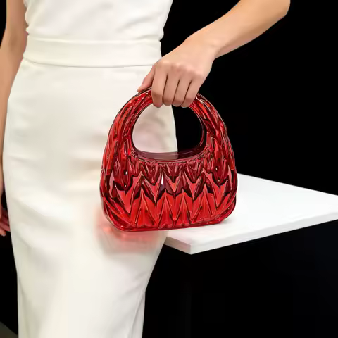 Cult Gaia Bag Bright Evening Dress Handbag Luxury Designer Shoulder Bag Party Wedding Round Acrylic Shining Handbag