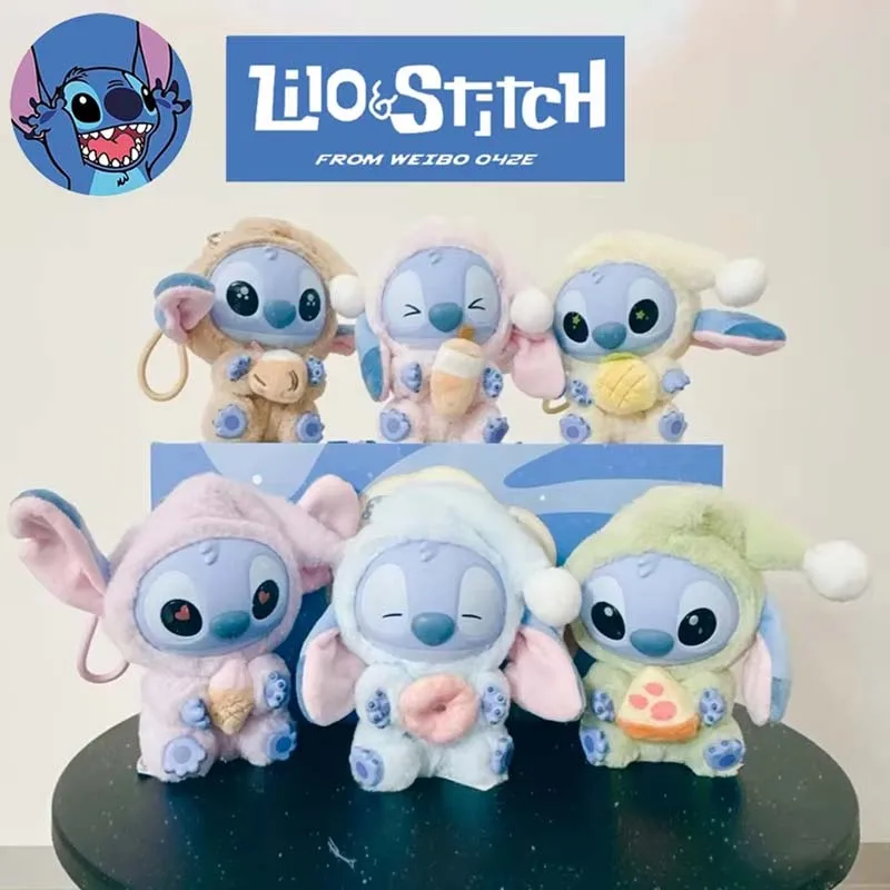 

Kawaii Accessories Stitch Plush Toy Lilo&stitch Keychain Keyring Doll Eat Something Before Sleep Series Backpack Pendant Girl