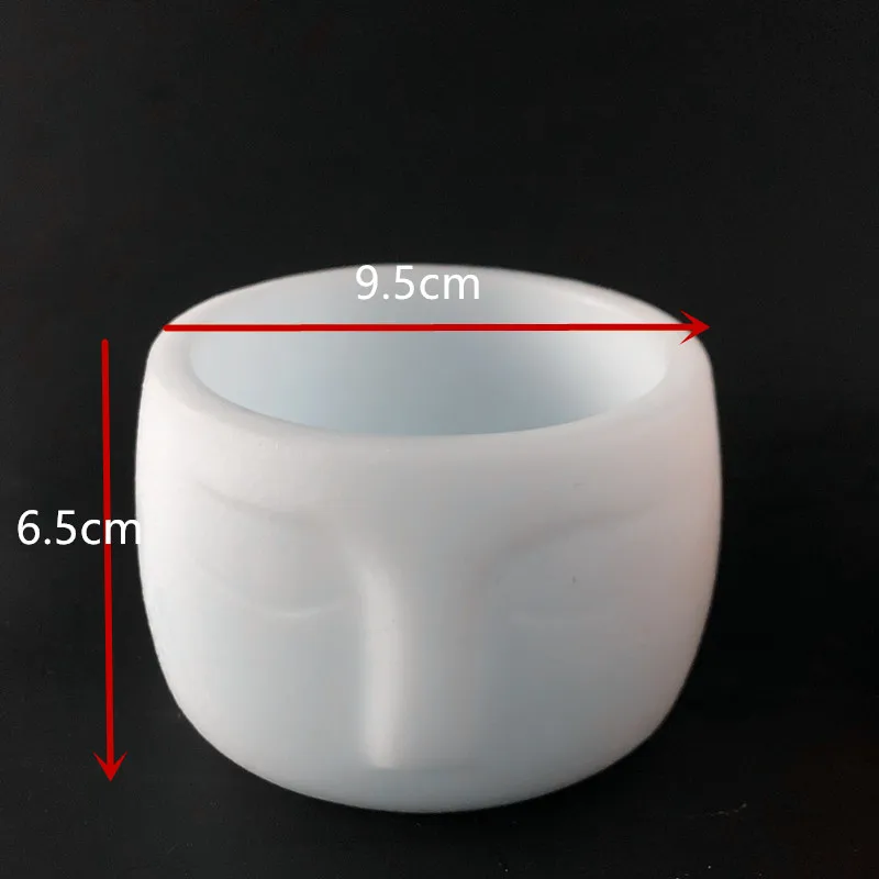 3D Face Cement Ashtray Mould DIY Concrete Planter Making Tools Silicone Flower Pot Mold Resin Craft Candle Holder Maker