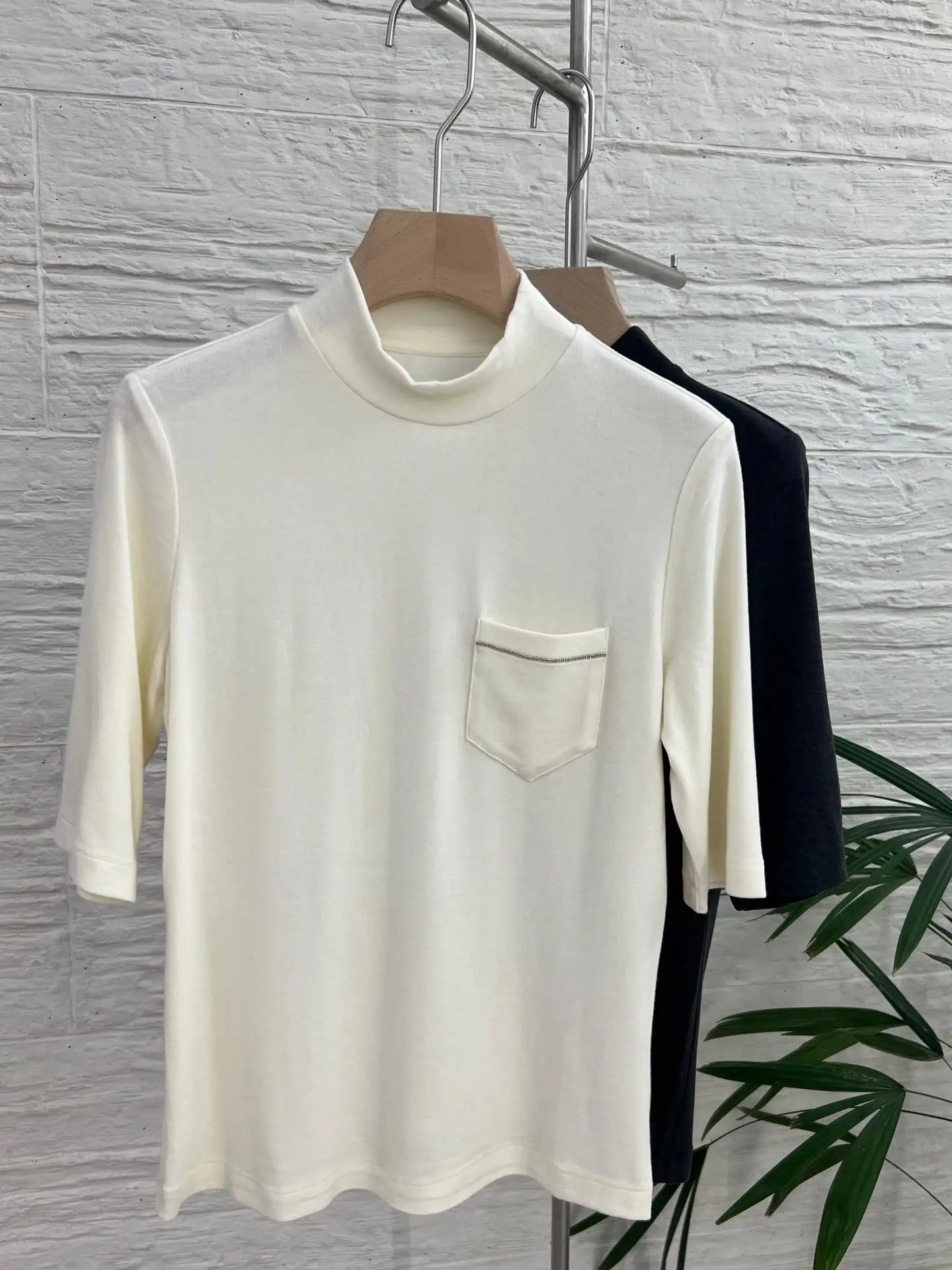 

Женский модный универсальный базовый гардероб с рукавами средней длины, однотонный топ