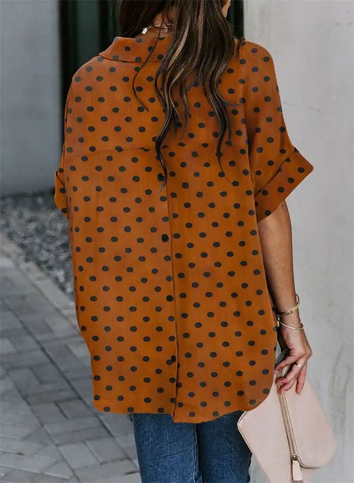 Cseta de Verano para Mujer, Estilo Casual Europeo, Estampado, Blusa, Estilo Urbano, Cuello , Cinco Mangas, Ajuste Ho...