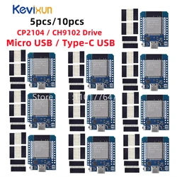 5pcs/10pcs D1 mini ESP32 ESP-32 WiFi+Bluetooth-compatible Internet of Things development board based ESP8266 Fully functional