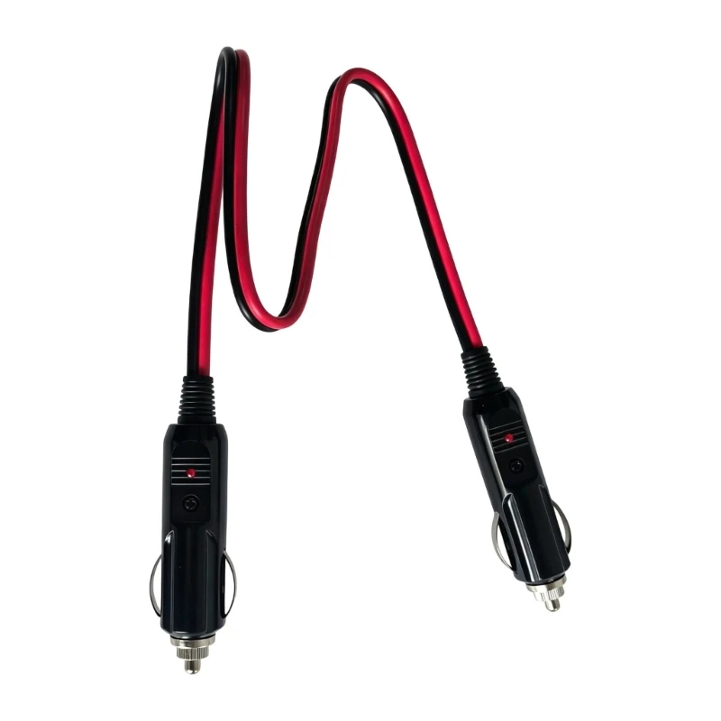 Male-to-Male Vehicle Accessory Cable, 12-24V 180W Automotive Power Cord with Two End Connectors and LED Indicators F19E