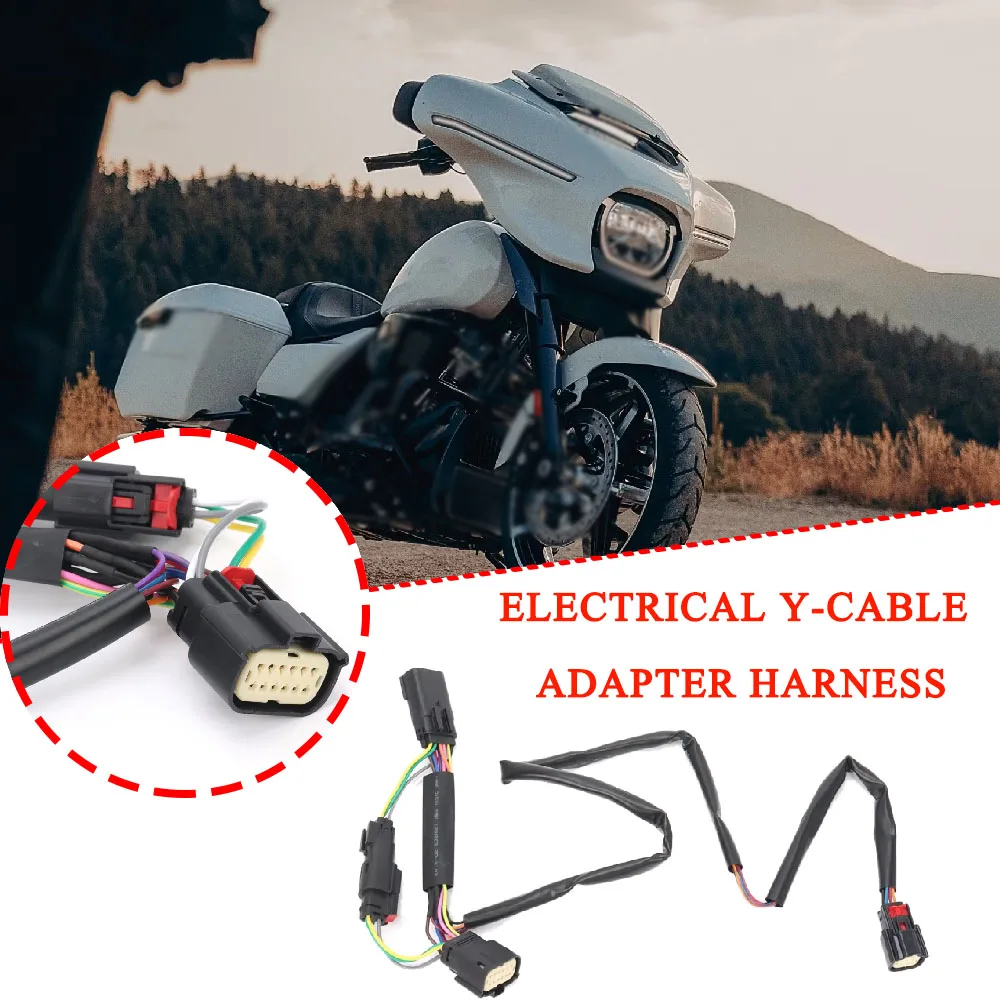 

For Harley 23-25 Touring Excl. FLTRXRRSE Skyline OS Audio Rear Lighting Parts Motorcycle Electrical Y-Cable Plug Adapter Harness