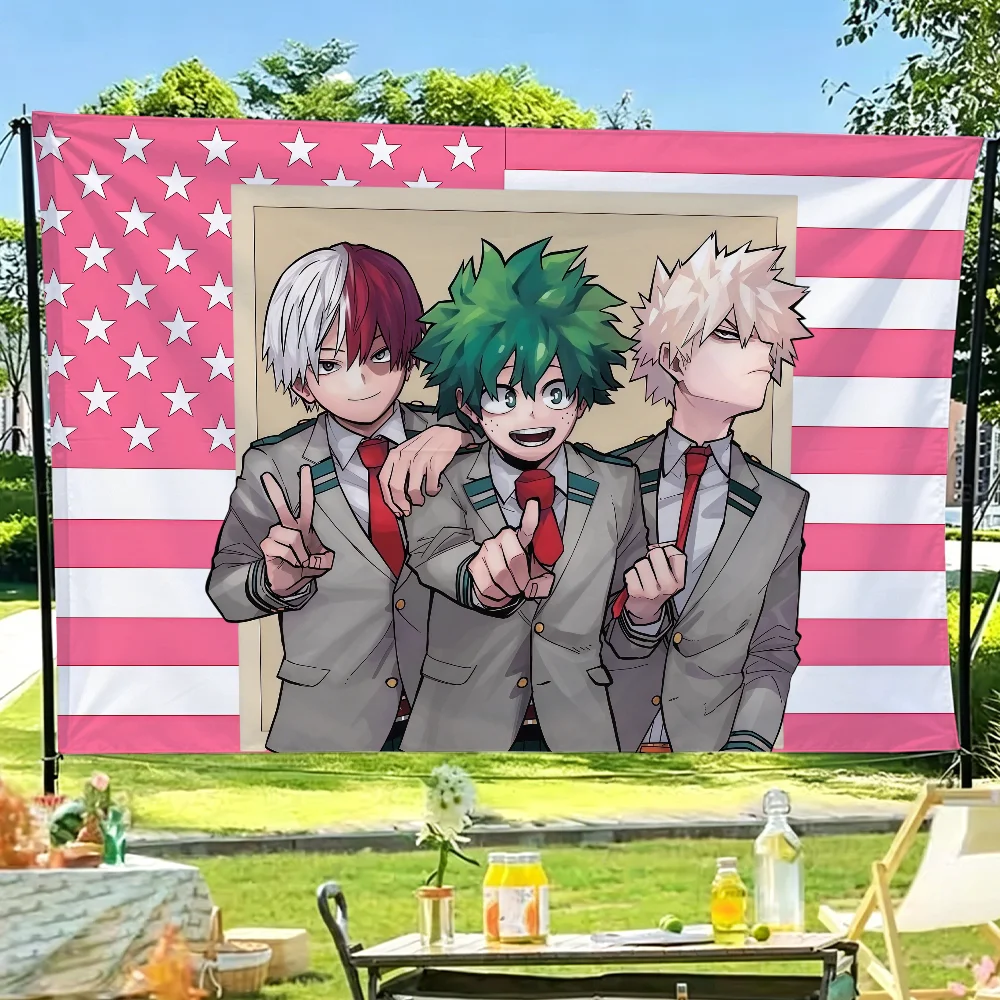 Anime My H-Hero A-Academias-S Flagge für Gartenparty, Wohnzimmer, Zuhause, Wanddekoration, Banner, Schlafzimmer, Outdoor-Wandteppich – Detail 6