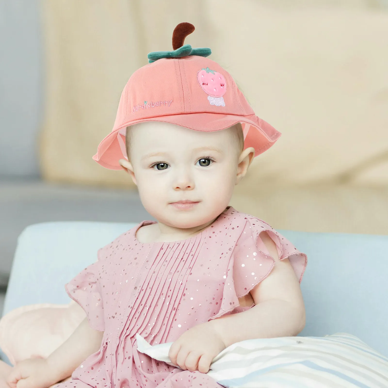 Cute Cartoon Toddler Girl Sun Hat Summer Protection Bucket Beach Hat for Baby Girls Newborn Fisherman Style Baby Hats Girl